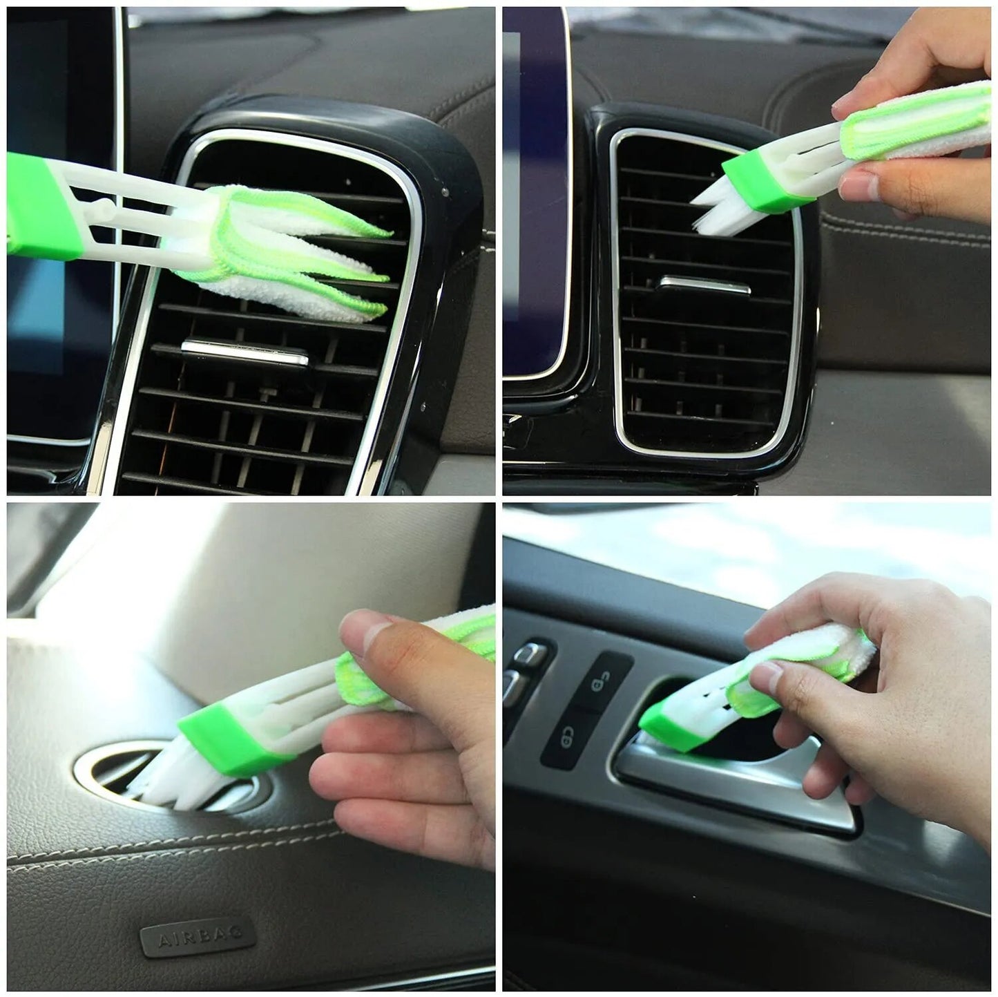 10pcs 20cm U Shape Car Air Conditioning Vent Outlet Trim Strip Bright Colorful Chrome PVC Car Decoration Accessory