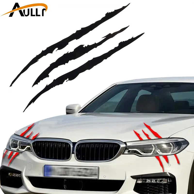 Reflective Car Sticker Monster Claw Marks Scratch Stripe Car Headlight Decal Raptor Dinosaur Paw Marks Decoration Accessories