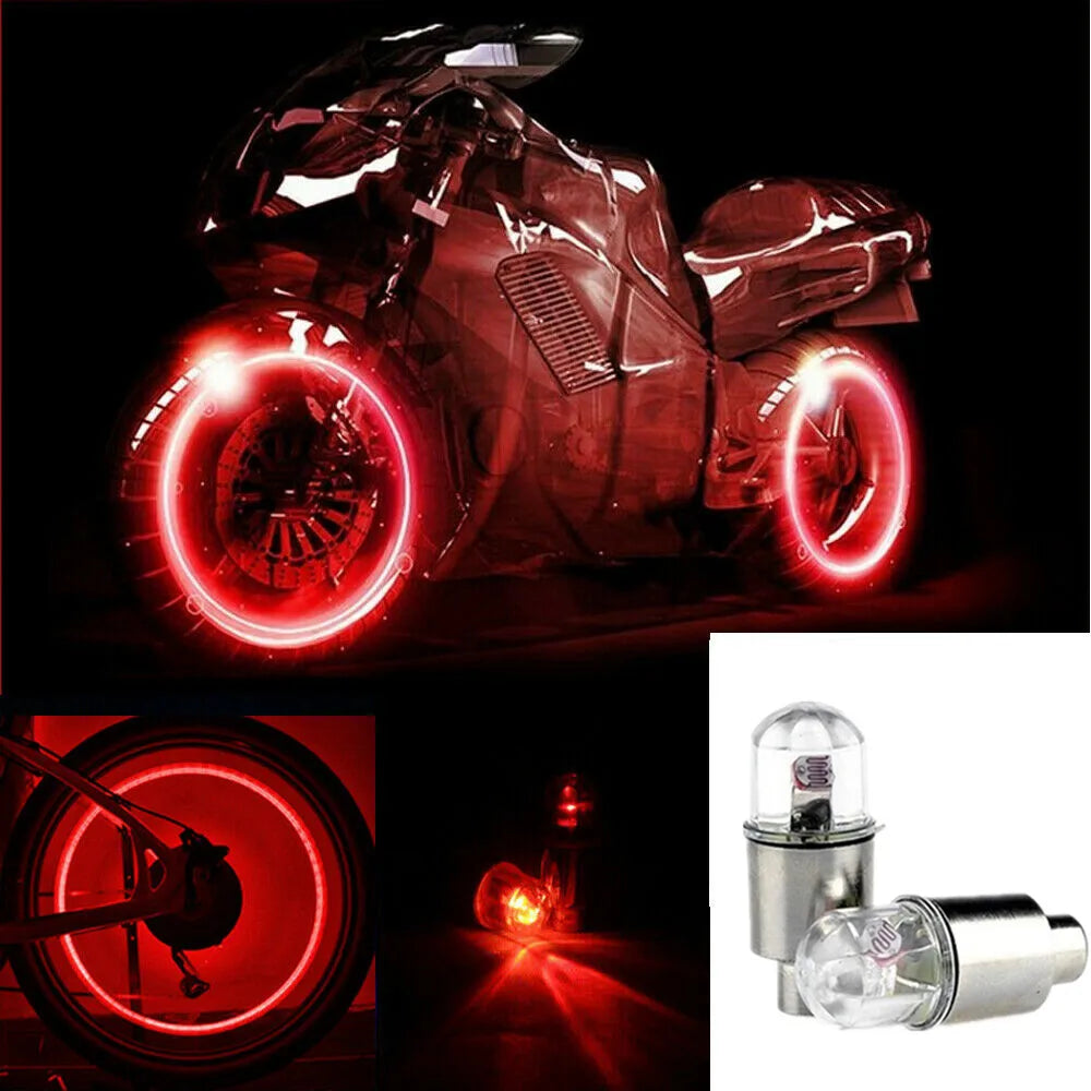 4pcs/2pcs Car Wheel Lights Caps Tire Air Valve Stem LED Light Cap Bike Car Motorcycle Accessories