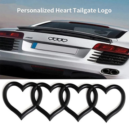 Audi Logo Modified Heart Four Ring Tail Logo Heart Logo Decorative Rear Logo Accessory