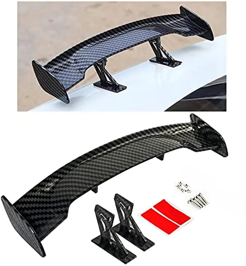 Universal Car Mini Spoiler Carbon Fiber Look ABS Rear Wing Modified Mini Rear Wings Model Auto Styling Decoration. Accessory