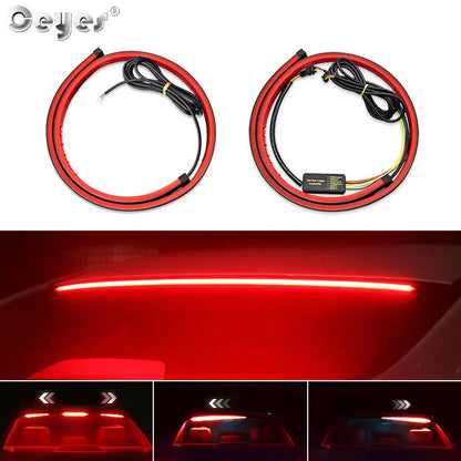 100cm Car High Position Brake Lights Warning Rear Turn Signal Running Lamp Universal Flexible Car LED Strips 12V. Accessory