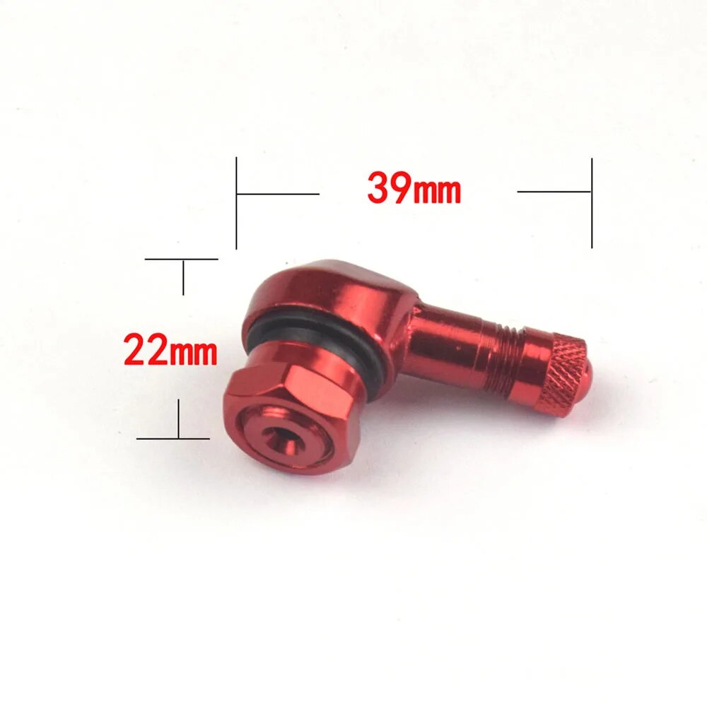 1 Pair Motorcycle Tire Valves Stem Cap Air Universal 90 Degree 17mm CNC Aluminum Tubeless Valve Stems 10 Colors Accessory