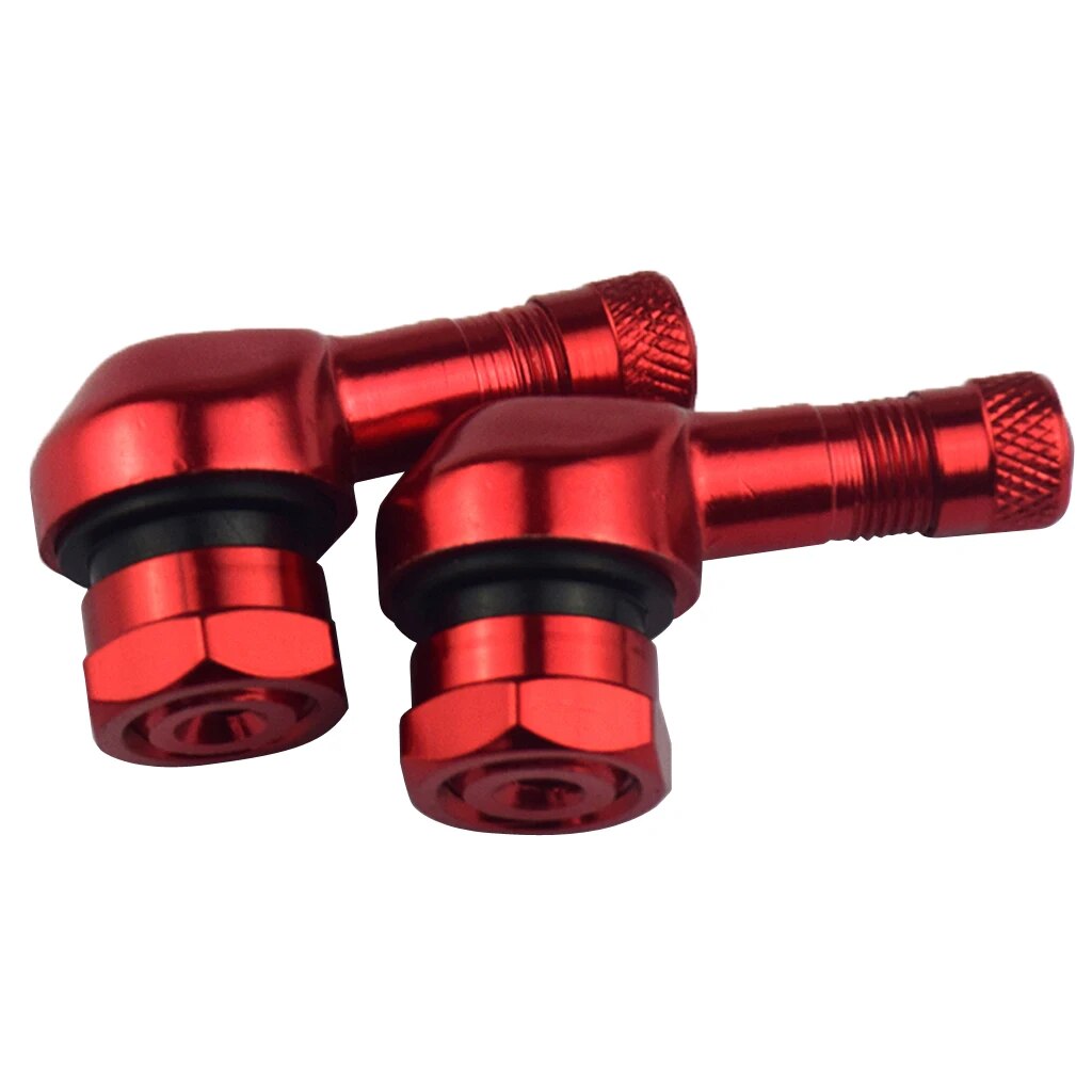 1 Pair Motorcycle Tire Valves Stem Cap Air Universal 90 Degree 17mm CNC Aluminum Tubeless Valve Stems 10 Colors Accessory