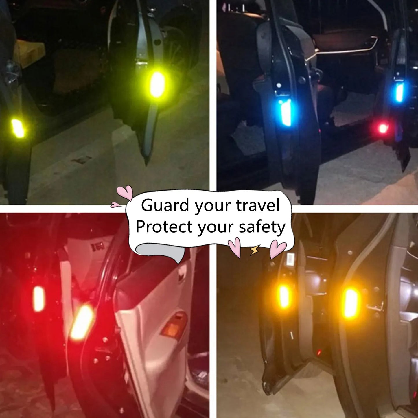 Car Door Reflective Sticker Safety Opening Warning Reflector Tape Auto Accessories Interior Exterior Reflector Sticker. Accessory