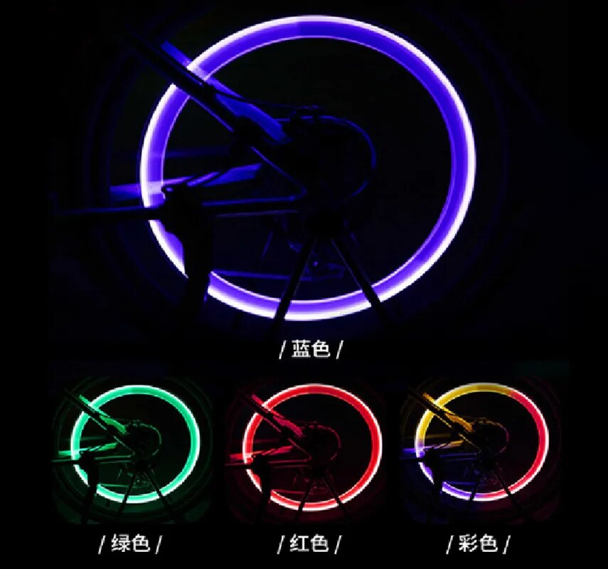 4pcs/2pcs Car Wheel Lights Caps Tire Air Valve Stem LED Light Cap Bike Car Motorcycle Accessories